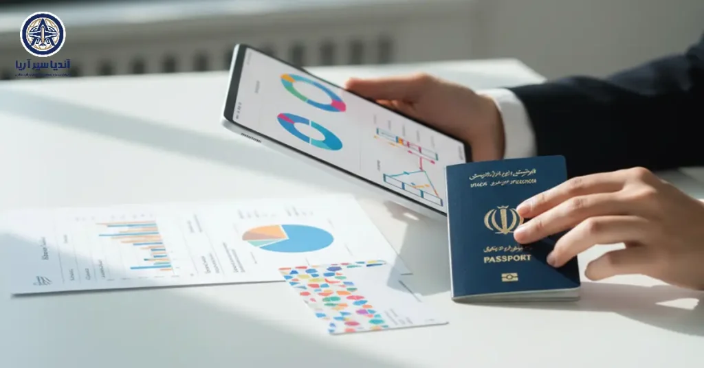 دستانی در حال ساختن یک پرونده ویزای بینقص و محکم.