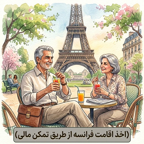 تصویر سازی از اخذ مردی که به عنوان یک فرد بازنشسته توانسته با روش تمکن مالی اقامت فرانسه را بگیرد